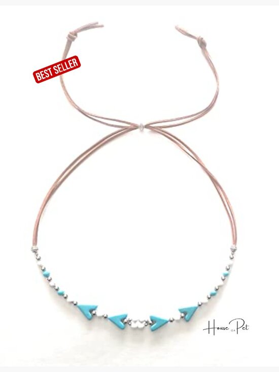 Handmade Cowboy Hat Band with Turquoise and Howlite Beads main image 6